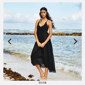 OMNIA Tulum Akumal Raw gauze dress black size small